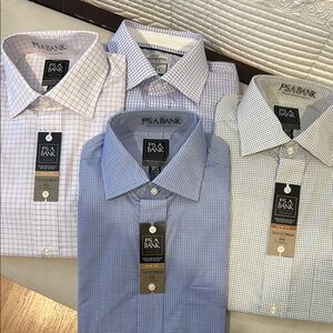 4 Jos. A. Banks Blue and White Dress Shirts NWT